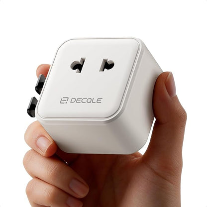 “Air” Universal Travel Adapter 2500W Max AC, Cover 200+ Countries | International Plug Adapter, All in One Portable Adapter, NOT A Voltage Converter, for USA, UK, EU, AU (White)