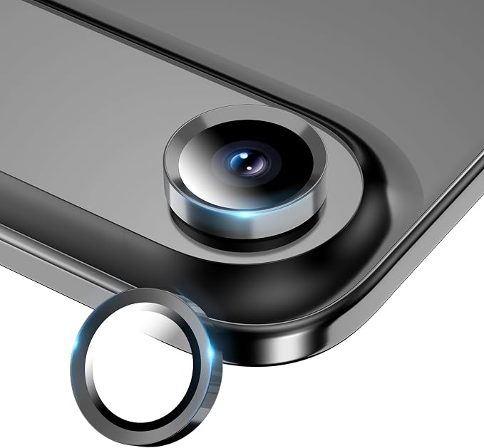 Camera Lens Protector for iPhone Air,Tempered Glass Metal Individual Camera Cover Screen[Anti-drop] Case Friendly- Space Black