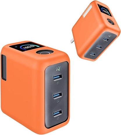 Case for Anker Prime 160W 3-Port Compact Charger – Soft Silicone Protective Cover for Dynamic Charger,Shockproof Dustproof Charging Block Protector Sleeve[Orange]