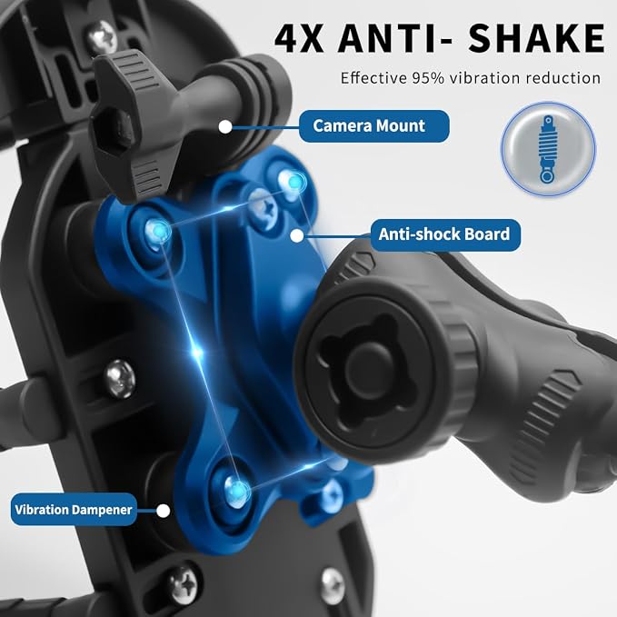 Motorcycle Phone Mount Holder - Sun Proof&Rain Proof&Vibration Proof&Anti Theft Phone Metal Stand is Suitable for Installing 4.7-7 Inch Phones On Motorcycles Bicycles Scooters and ATV Stands