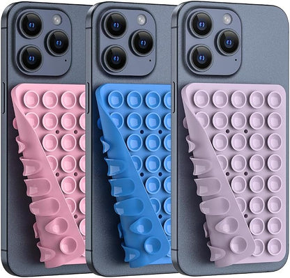 Double Sided Silicone Suction Phone Holder Mount, Silicon Accessory for iPhone and Android, Hands-Free Mirror Shower Phone Holder, TikTok Videos and Selfies (Combo E)