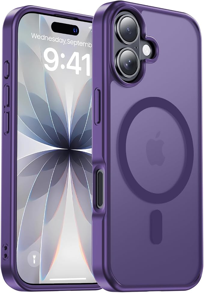 Strong Magnetic for iPhone 17 case [10Ft Military-Grade Protection] Compatible with fit MagSafe Shockproof Slim Thin Cover case for iPhone 17 6.3 inch, Deep Purple