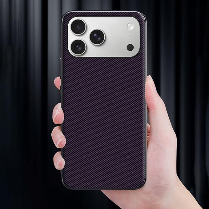 Thin Case for iPhone 17/17 Pro/17 Air/17 Pro Max, Slim Carbon Fiber Texture Leather Cover Lightweight Shockproof Anti-Fingerprint Shell,17pro,Green