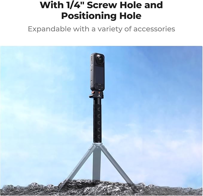 K&F Concept Upgrade Magnetic Quick Release Foldable Selfie Stick Compatible with Insta360 X5, 89cm/35inch Aluminum Alloy Extension Invisible Pole, Adjustable Handle Grip with Safety Lock for X4 Air