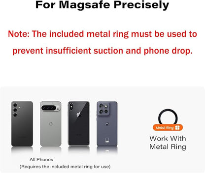Magnetic Phone Holder Mount - N52 Strong Magnet, for Treadmill, Stroller, Golf Cart, Gym (Compatible with Peloton), Shopping Cart - MagSafe Compatible for MagSaf e iPhone 12-17 Series