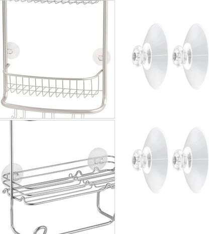 Shower Caddy Connectors Suction Cups for Bathroom, 2 Inch PVC Plastic Heavy Strength Large Clear Sucker Without Hooks, Replacement Suction Cups Compatible with iDesign (4 PCS)