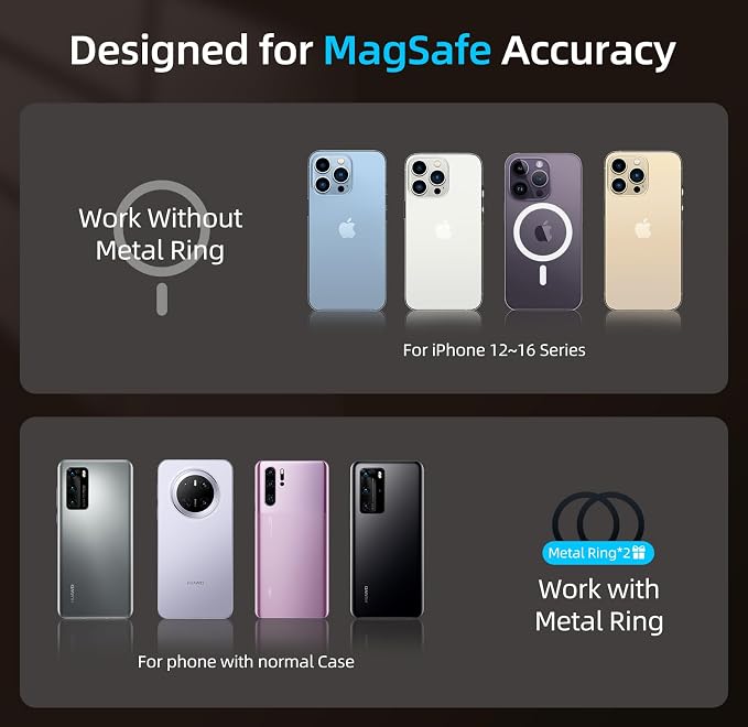 Magnetic Phone Holder for Gym – 360° Rotating Gym Phone Mount Holder for MagSafe, Dual Magnetic Cell Phone Holder Compatible with iPhone 16 15 14 13 12 Series Portable Gym Accessories-931004
