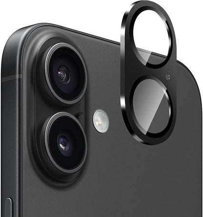 SAHARA - Ultra-Strong Camera Lens Protector for iPhone 16/16 Plus (2-Pack), Black, (ZD00159)