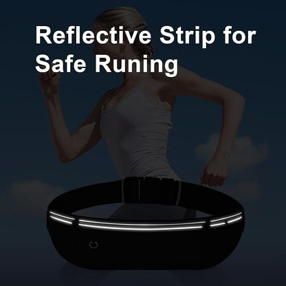 Slim Running Belt for Women Men,Runners Fanny Pack Phone Holder,Money Belt,Running Gear Accessories,with 3 Pockets(Black)