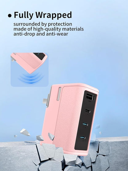 Compatible with CUKTECH 15 140W USB C Charger,UYRUREL Premium Sillence Material,Shock-Absorbing and Anti Drop Protection Soft Shell,Pink