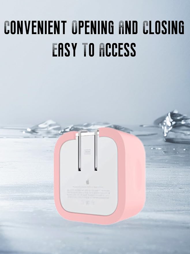 Case for Apple 35W Dual USB-C Port Compact Power Adapter, FJIASTB Kids-Friendly Soft Silicone Protective Cover, Shockproof (Pink)
