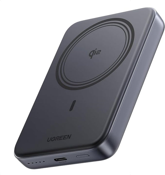 UGREEN Magnetic Power Bank Qi2 Certified 15W Fast Charging Wireless Battery Pack Slim 10000mAh Magsafe Portable Charger with 20W USB-C for iPhone 17/16/15/14/13/12 Series Black