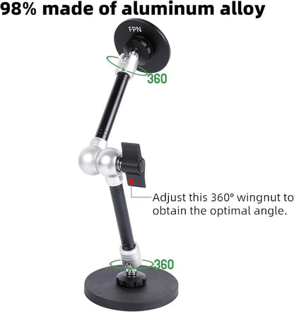 Dual Magnetic Phone Holder for Magsafe, Heavy Duty Phone Mount with 10" Long Magic Arm for Gym/Truck/Tractor/Forklift/Boat, Compatible with iPhone 16 15 14 13 12 Series, Magsafe Cases