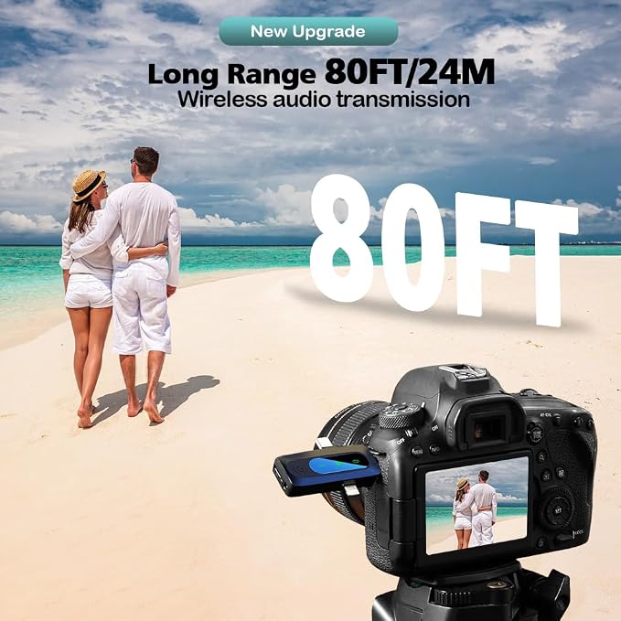Mini Microphone,3 in 1 Wireless Lavalier Microphones for iPhone/iPad/Android/Camera(Lightning/USB/3.5 mm Jack),2 LED Display Bluetooth Microphone Mute/Noise for Video Recording Vlog,Youtube, Tiktok