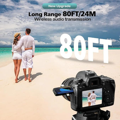 Mini Microphone,3 in 1 Wireless Lavalier Microphones for iPhone/iPad/Android/Camera(Lightning/USB/3.5 mm Jack),2 LED Display Bluetooth Microphone Mute/Noise for Video Recording Vlog,Youtube, Tiktok