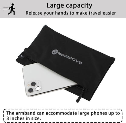 Running Phone Armband for Men Women,Universal Arm Bands for Phones Below 8 Inches,Waterproof Cell Phone Armband for Hiking,Running,Cycling,Climbing(Black M)