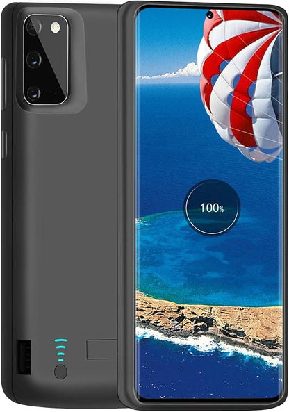 Battery Case for Samsung Galaxy S20 5G, 5000mAh Rechargeable Extended Battery Charging Charger Case, Add 105% Extra Juice, Not Compatible with Galaxy S20 FE (6.2 inch) Black
