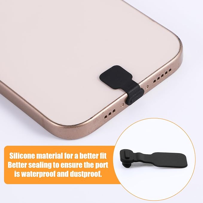 TIESOME 10PCS USB C Dust Plugs, Silicone Anti Loss Port Covers with Removable Adhesive Compatible with Laptops and All Type C Devices