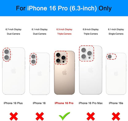 Hocase for iPhone 16 Pro Case 6.3", Heavy Duty Shockproof Protection Soft Silicone Rubber+Hard Plastic Bumpers Hybrid Protective Case for iPhone 16 Pro 2024 - Royal Purple Flowers