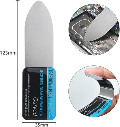 0.1mm Ultra Thin Flexible Metal Spudger Curved Screen Pry Opening Tool for Mobile Phone Laptop Disassemble Screen Repair Tools