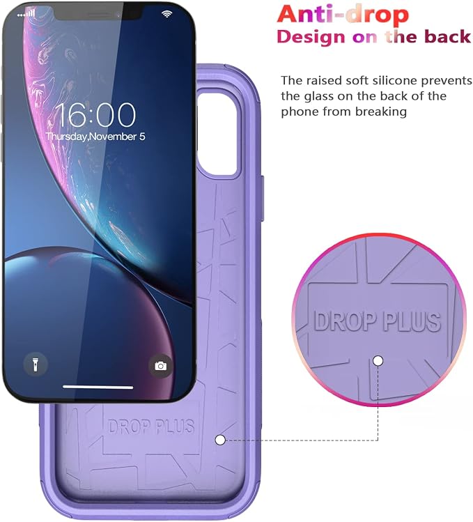 Diverbox for iPhone Xr Case [Shockproof] [Dropproof] [Dust-Proof],Heavy Duty Protection Phone Case Cover for Apple iPhone XR (Purple)