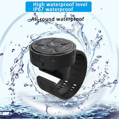 Car Motorcycle Bicycle Wireless Bluetooth 5.3 Remote Controller Phone Car Kit Steering Wheel Remote Controller Receiver Rechargeable 500mA Battery for Cell Phone Waterproof 67