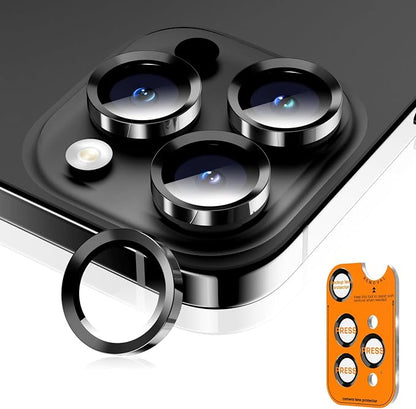 Camera Lens Protector for iPhone 17 Pro Max/17 Pro/16 Pro Max/16 Pro/15 Pro Max/15 Pro/14 Pro Max/14 Pro, Tempered Glass Metal Individual Camera Cover[Anti-drop] Case Friendly-Black Titanium