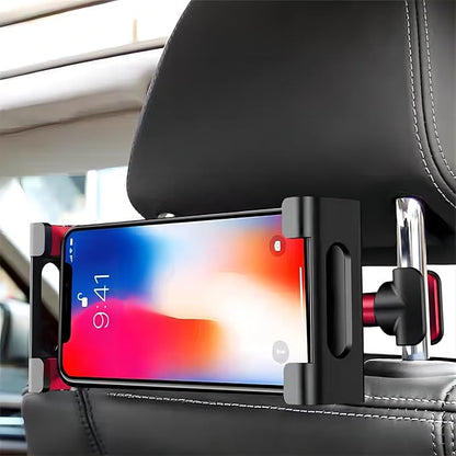 Car Headrest Stand - Advanced Rotatable Lazy Stand for Mobile Phones, Tablets, Gaming Devices 4.7-12.9 inch Device Use C Style (2 x Red)