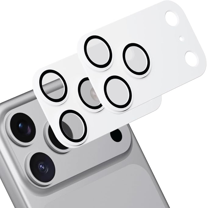 for iPhone 17 Pro Max Camera Lens Protector, 2 Pack |Aerospace-Grade Aluminium with [ Automotive-Grade Spray Paint Craft ] | Anti-Glare Sapphire Glass | Colour-Matched Finish White
