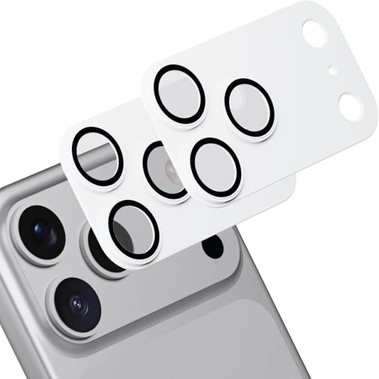 for iPhone 17 Pro Max Camera Lens Protector, 2 Pack |Aerospace-Grade Aluminium with [ Automotive-Grade Spray Paint Craft ] | Anti-Glare Sapphire Glass | Colour-Matched Finish White