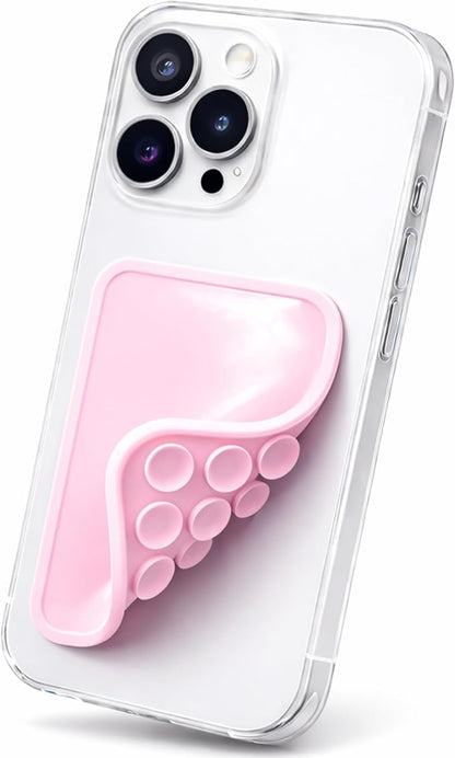 Reversible Two Sided Phone Mount – Reusable Adhesive for Walls & Suction Cups for Mirrors - Hands Free Filming for Gym, Home, Travel & Content Creators - Stick Your Phone Anywhere