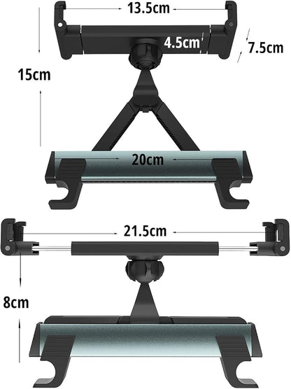 Backseat Headrest Adjustable Tablet Holder for Car Mount Cellphone Stand 360° Swivel Rotating Angle Compatible with ipad/Plus/pro/All 4.7-10.5" Cellphones and Tablet Blue