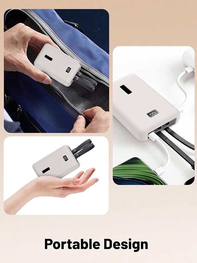 for Anker Zolo Power Bank 2025 20,000mAh 30W A1681/A1689,Silicone Protective Case, Shockproof Cover with LCD Display Visible, Anti-Lost Strap, Precision Cutouts for All-Port Charger (Grey)