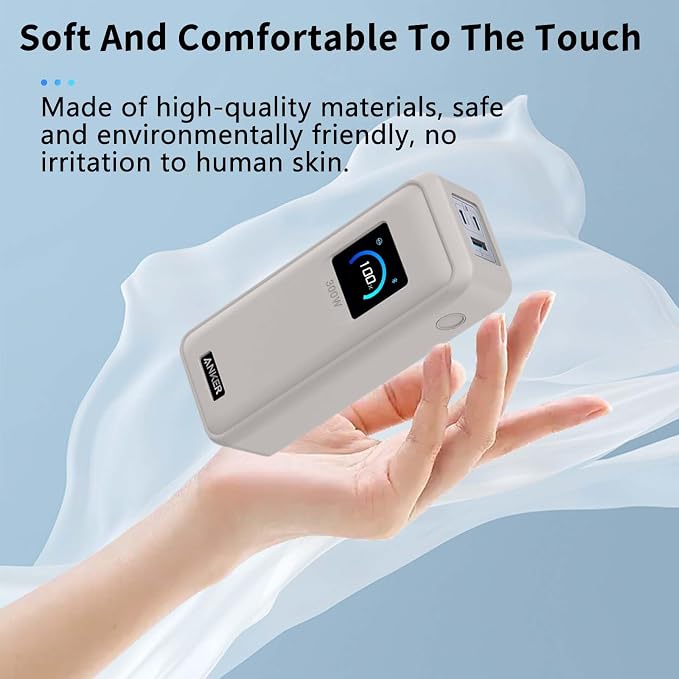 Case for Anker Prime Power Bank(26,250mAh 300W),NOUKAJU Silicone Protective Case,Drop-Proof,Scratch-Proof,Shock-Proof,Dust-Proof,Protective Cover for Anker Prime 26,250mAh Power Bank 300W(Gray)