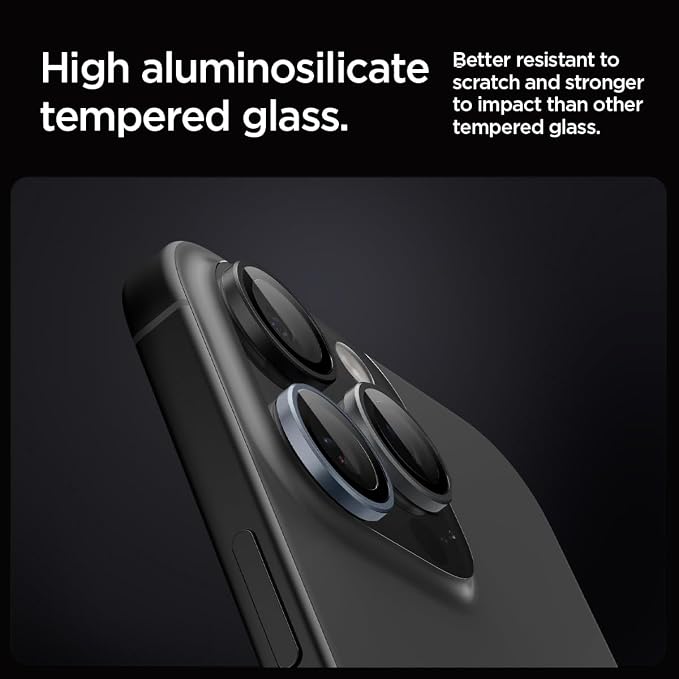 Spigen Camera Lens Screen Protector [GlasTR EZ Fit Optik Pro] Designed for iPhone 17 Pro Max | iPhone 17 Pro | iPhone 16 Pro Max | 16 Pro | iPhone 15 Pro Max | 15 Pro - ZeroOne Edition [2 Pack]