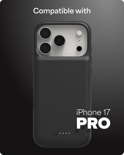 Mophie Juice Pack Battery Case for iPhone 17 Pro - Slim Charging Case, Up to 50% Extra Battery Life, High Impact Protection, Magnetic Back for Wallets & Mounts, Sustainable Material, Black