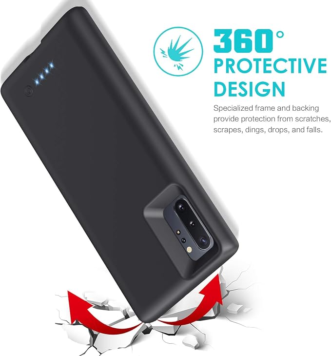 Battery Case for Galaxy Note10+ 5G [6.8 inch], 8500mAh Portable Charging Case Extended Battery Pack for Samsung Galaxy Note 10+/ Note 10 Plus -[Black]