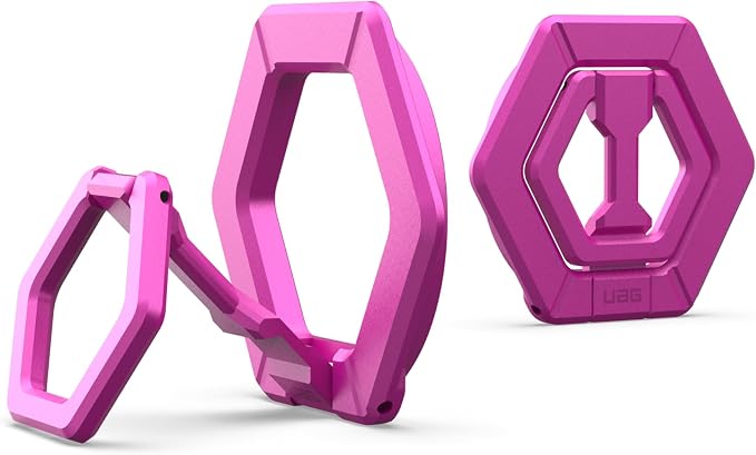 URBAN ARMOR GEAR UAG Magnetic Phone Ring Stand Compatible with MagSafe Magnet, Removable Metal Finger Ring Grip & 360 Rotation Adjustable Kickstand for iPhone 17, Galaxy S26, Orchid Pink