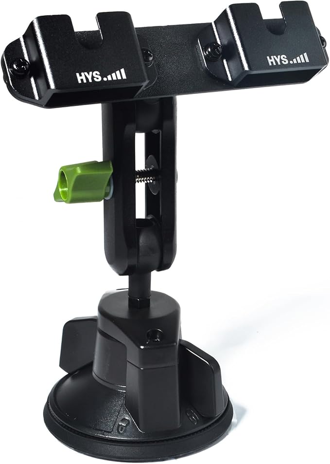 HYS Heavy Duty Radio&Remote Speaker Mic Suction Cup Mount for Radio W/Round Knob&Belt Clip - 3.54in Suction Mount, Quick Install Car Boat Windshield Window Mount for SDS100 BCD436HP XPR7550 APX6000