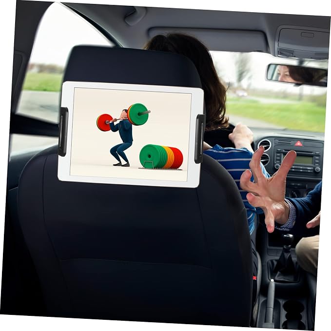 Angoily Adjustable Tablet Holder Phone Mount for Backseat Compatible with Tablets and Phones Rotation Easy Install for Travel