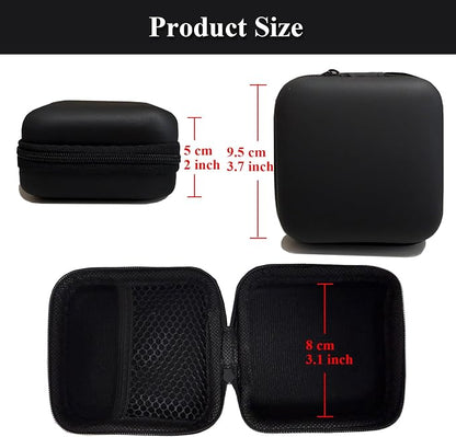 Charger Case,Mini Cable Organizer Cases,Pouch Case Bag | Small Charger Organizer,Waterproof Travel Storage Carrying Bag for USB Drives,Power Adapter,Cords etc,Square,Black