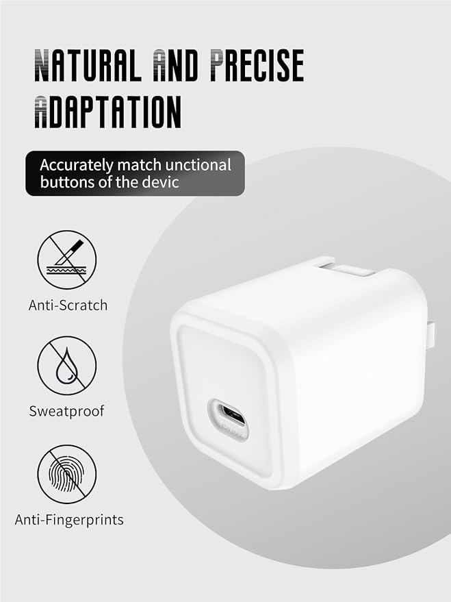 Case for Mophie 45W 1-Port USB-C Charger, Kids-Friendly Soft Silicone Protective Cover, Shockproof, Waterproof (White)