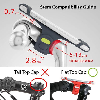 Bone Bike Tie Pro 1, Bike Cell Phone Mount for Stem, Scratch-Free Silicone Holder & Quick Setup, Universal Cycling Phone Holder Compatible with 4.0"-6.0" Smartphones (Slate Blue - Stem)