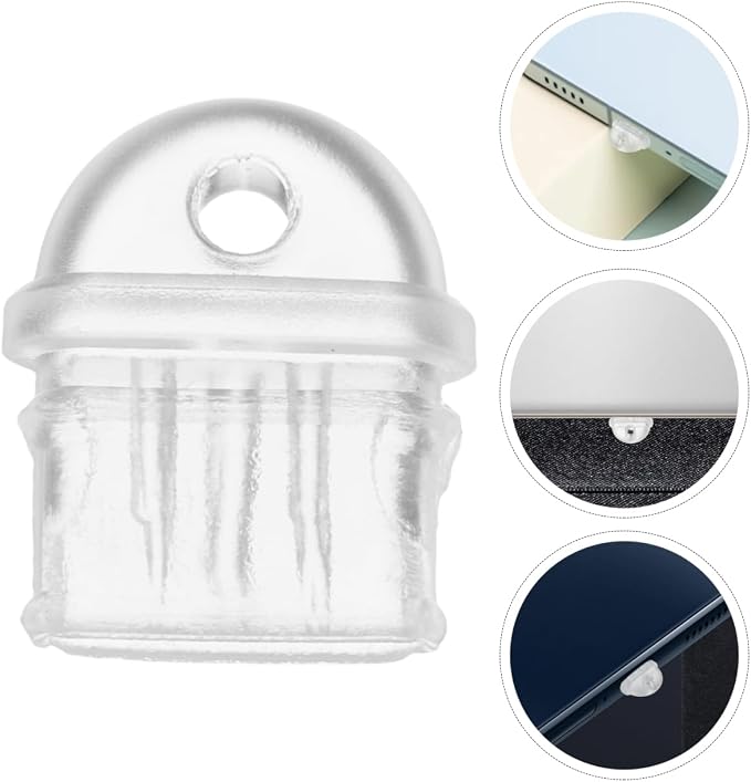 Housoutil 50Pcs USB C Dust Plugs Type-C Charging Port Covers Transparent PVC Protective Caps for Phones Tablets Laptops Accessories