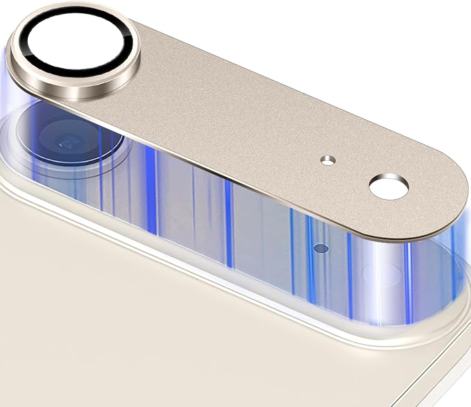 Camera Lens Protector for iPhone Air (iPhone 17 Air) Camera Lens Protector [Strong Adsorption] [Not Easy to Break] Metal Tempered Glass Rear Camera Screen Cover - Light Gold