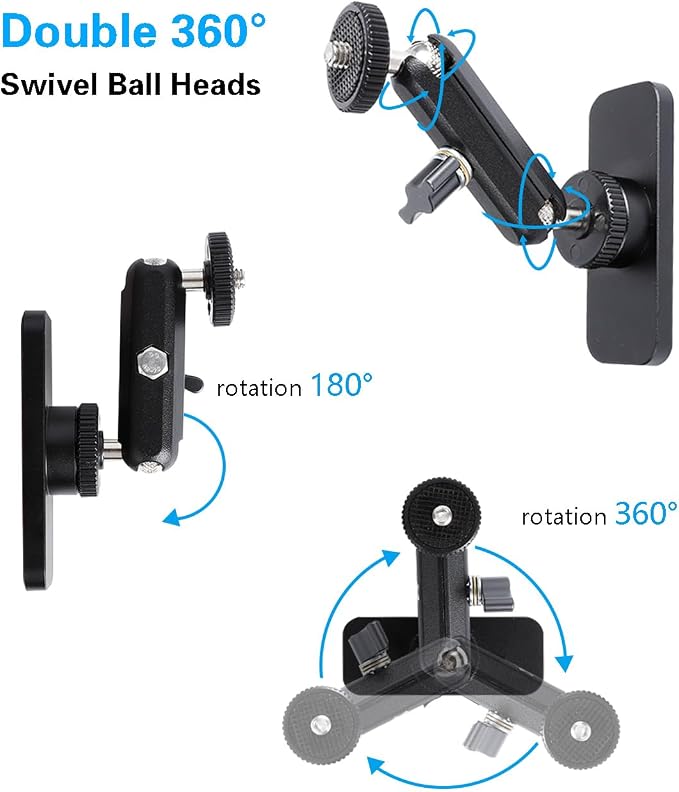 Gym Magnetic Phone Holder ，360 Degree Adjustable Fitness Phone Stand for Smartphones 4.7 to 7 Inches ，Super Magnetic Base Perfect for Workouts and Home Use