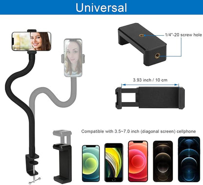 Webcam Stand for Desk,Camera Stand Desk Webcam Mount Clamp Clip,50cm Gooseneck Arm for Logitech Webcam C920/C920S/C920x/C922/C922x/C925e/C930/C930e/C615/C960/BRIO 4K/NexiGo N60/iPhone/Ring Light