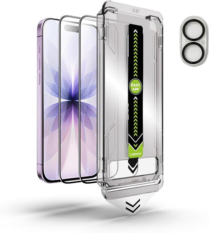 Screen Protector for iPhone 17 (2 Pack) + Camera Lens Protector – Tempered Glass with Easy Install Alignment Frame, HD Clear, Bubble-Free, Case Friendly – Compatexx