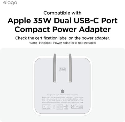 elago Charger Cable Management Case, Cord Reel Organizor Compatible with MacBook Air 13" M2 M3 M4 2022 2024 2025, MacBook Air 15" M2 M3 M4 2023 2024 2025 [A3240] [A3113] [A3241] [A3114] 35W (Stone)