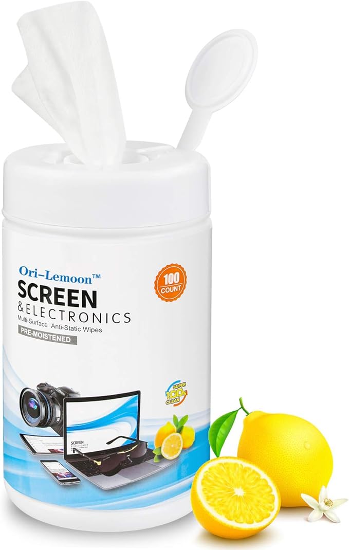 Monitor Wipes, Pre-Moistened Computer Screen Wipes for Electronics, Computer Monitor Cleaning Wipes for Eyeglasses, Tablets, Camera Lenses, Laptop, Screen Cleaner Wipes for Phones, TV, LCD